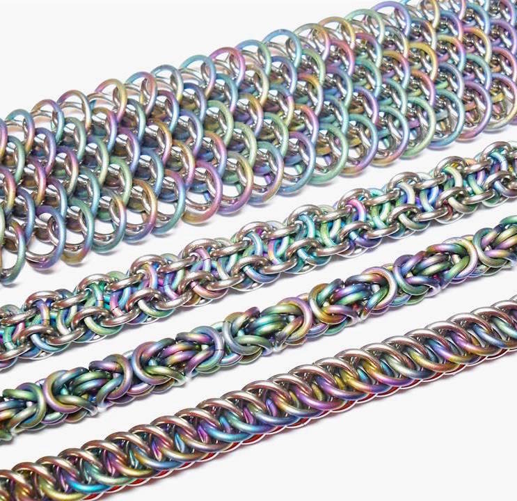 Abigail Steel Chains Chainmail bra with o-ring gem detail Bizarre Bazaar
