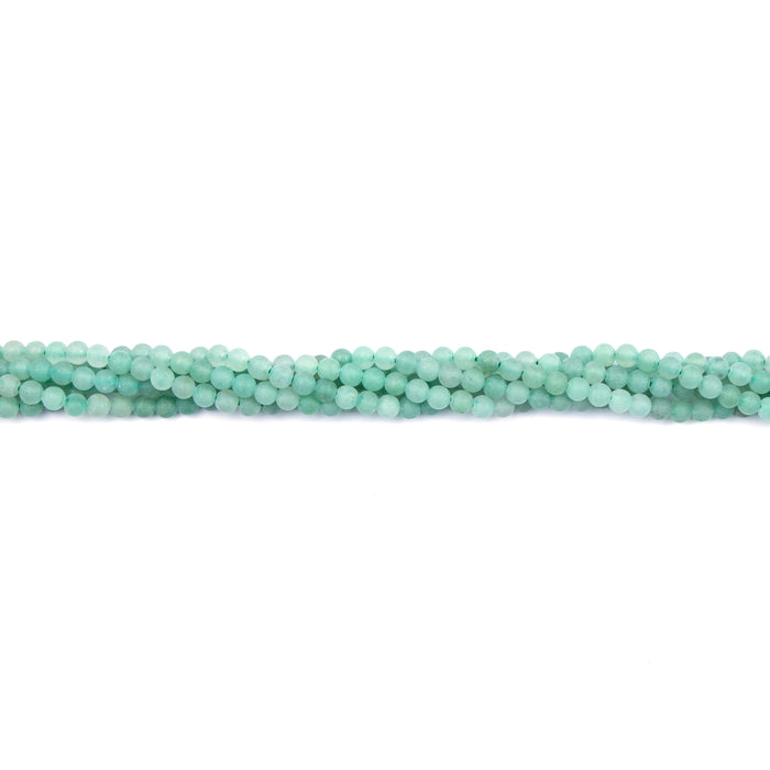 4mm Round Matte Green Aventurine - 16 inch Strand