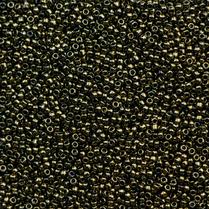 15/0 TOHO Seed Bead - Gold-Lustered Dark Antique Bronze