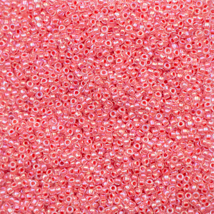 15/0 TOHO Seed Bead - Inside-Colour Rainbow Crystal/Salmon Lined