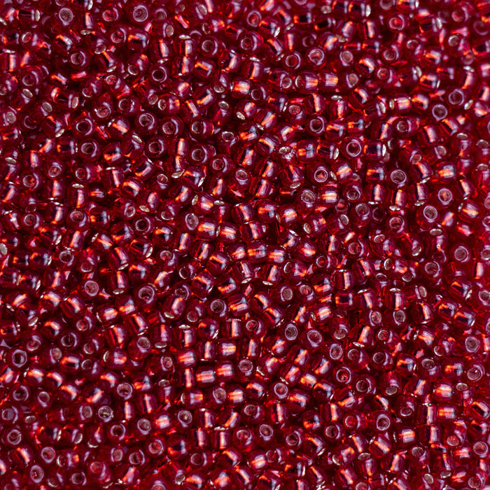 11/0 TOHO Seed Bead - Silver-Lined Garnet