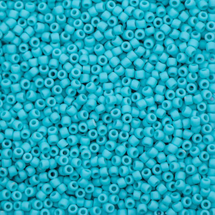 11/0 TOHO Seed Bead - Opaque-Frosted Turquoise