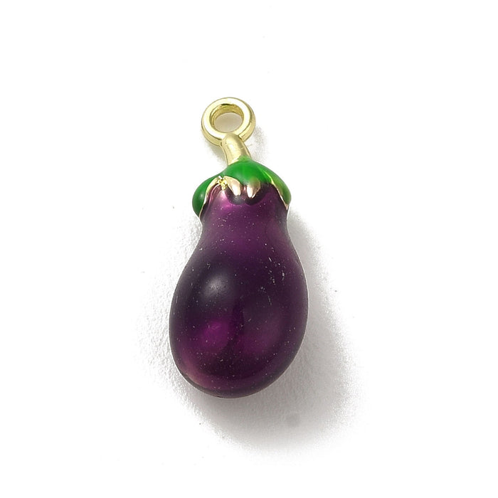 7.5mm x 19mm Purple Eggplant Charm - Enamel and Base Metal***