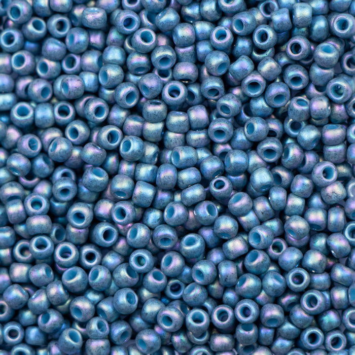 8/0 TOHO Seed Bead - Semi Glazed Rainbow - Blue Turquoise