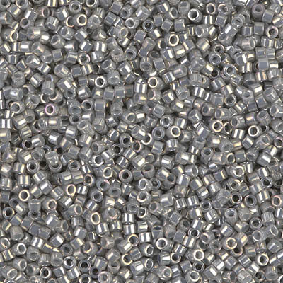 5 Grams of 11/0 Miyuki DELICA Beads - Opaque Smoke Grey Luster