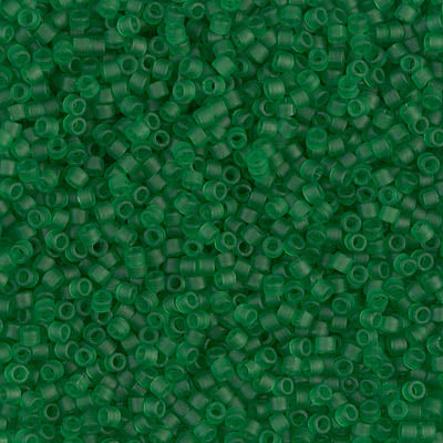 5 Grams of 11/0 Miyuki DELICA Beads - Matte Transparent Green