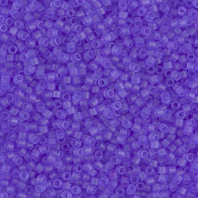 5 Grams of 11/0 Miyuki DELICA Beads - Dyed Semi-Frosted Transparent Purple