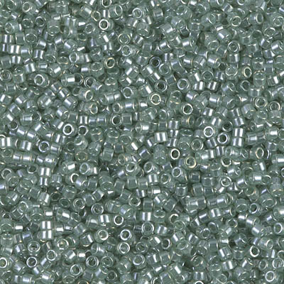 5 Grams of 11/0 Miyuki DELICA Beads - Transparent Light Moss Green Luster