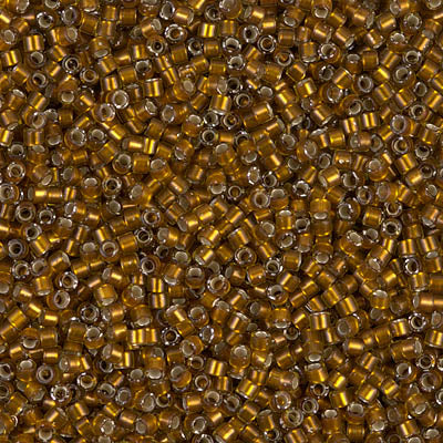 5 Grams of 11/0 Miyuki DELICA Beads - Silverlined Glazed Dark Saffron