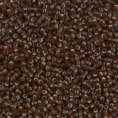 5 Grams of 11/0 Miyuki DELICA Beads - Silverlined Glazed Dark Rootbeer