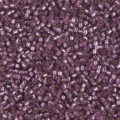 5 Grams of 11/0 Miyuki DELICA Beads - Duracoat Silverlined Dyed Lilac