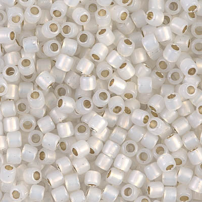 8/0 Miyuki DELICA Beads - Gilt Lined White Opal