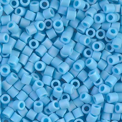 8/0 Miyuki DELICA Beads - Matte Opaque Turquoise Blue AB