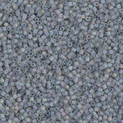 15/0 Miyuki DELICA Beads - Matte Transparent Grey AB