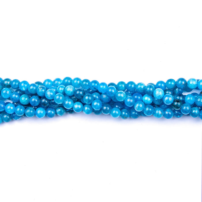 6mm Round Blue Apatite - 8 inch Strand