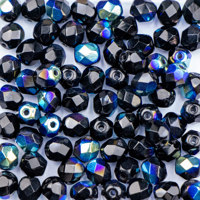 6mm FIRE POLISHED Bead - Jet AB