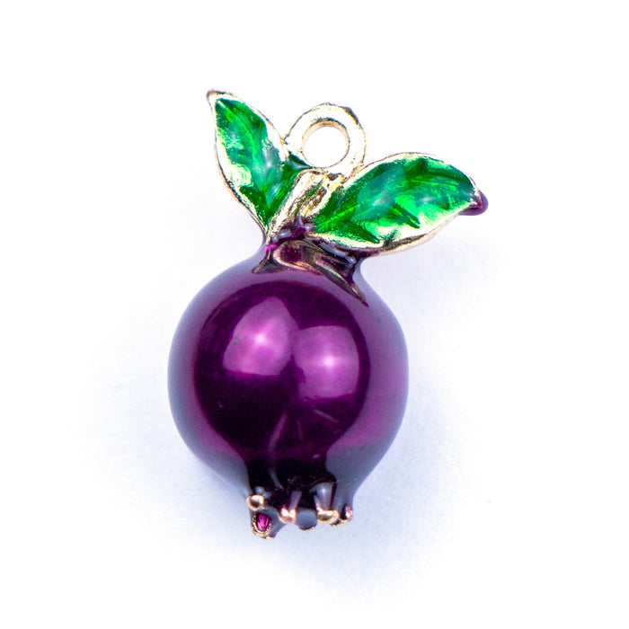 12mm x 19mm Blueberry Charm - Enamel and Base Metal***