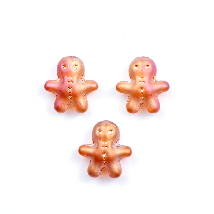 14mm x 15mm Glass Gingerbread Man Beads***