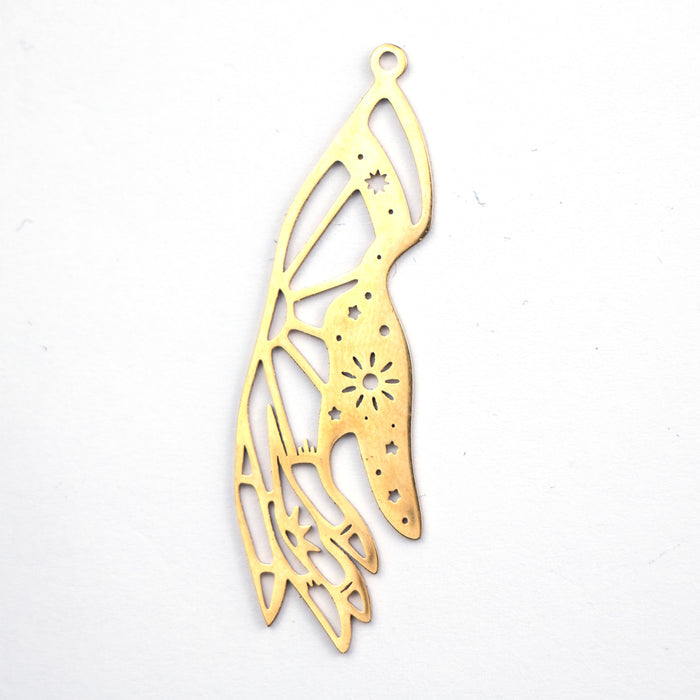 17mm x 48mm Mystic Hand Pendant - Gold Plated Stainless Steel