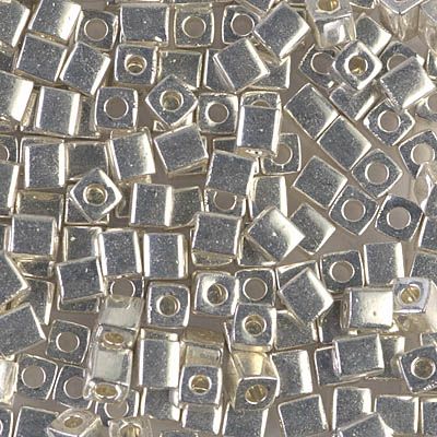 Miyuki 4.0mm CUBE Beads - Galavanized Silver