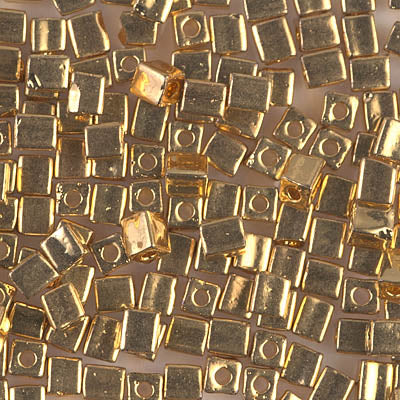 Miyuki 4.0mm CUBE Beads - 24kt Gold Plated