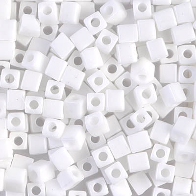 Miyuki 4.0mm CUBE Beads - White