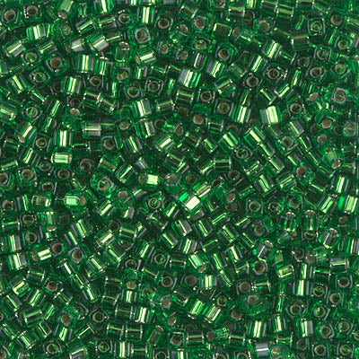 Miyuki 1.8mm CUBE Beads - Silver Lined Green