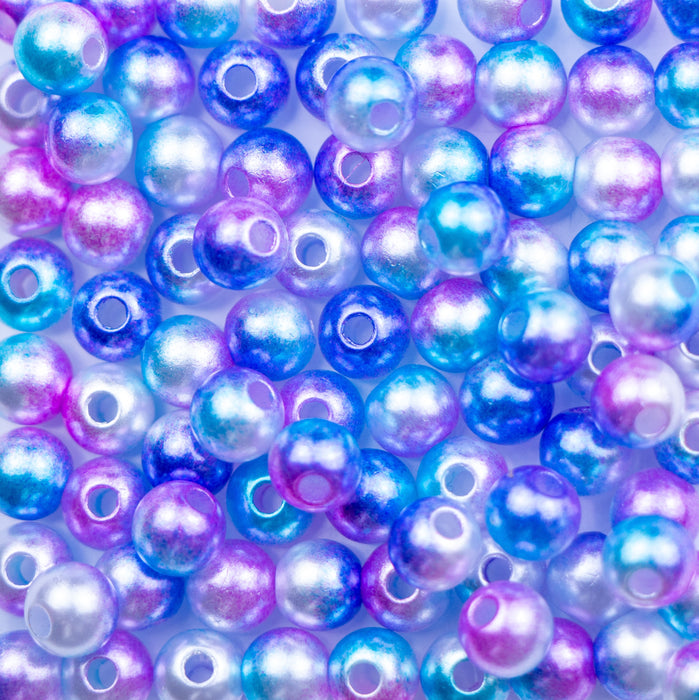 6mm Acrylic Round Beads - Mermaid Pearl