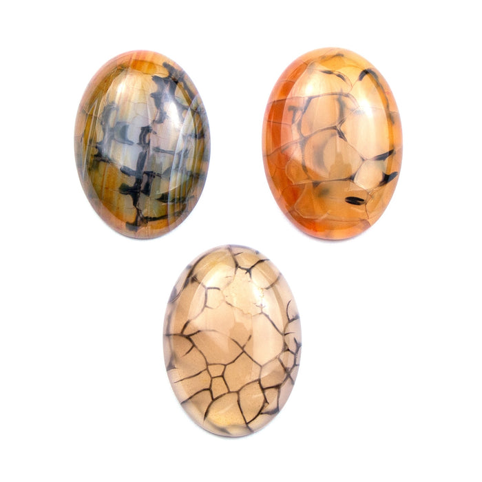 30mm x 22mm Dragon Vein Agate Oval Cabochon***