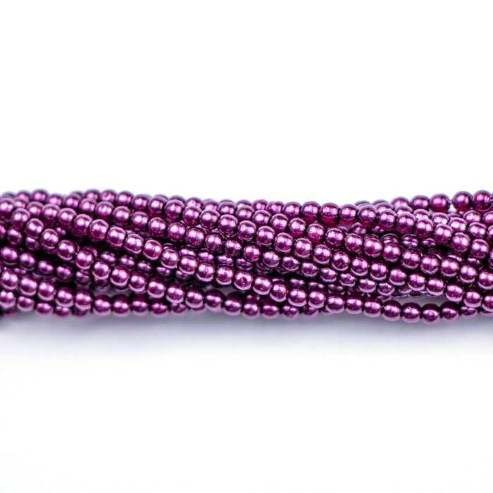 2mm Round Glass Pearl - Purple