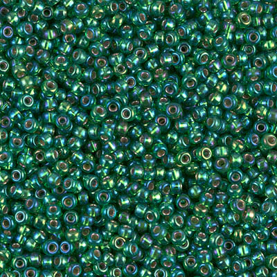 11/0 Miyuki SEED Bead - Silverlined Green AB