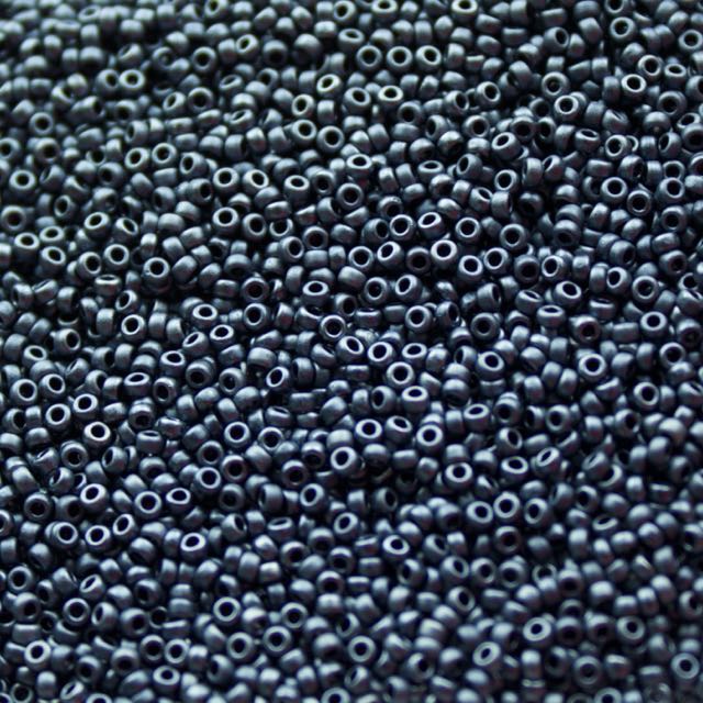 15/0 Miyuki SEED Bead - Matte Gunmetal