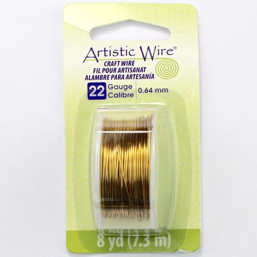 Artistic Wire 22 Gauge 8yd Non Tarnish Brass