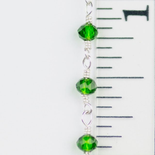 3.5mm Fire Polished Glass Beaded Chain - Emerald