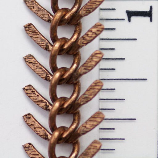 Chain, Antique Copper-Plated Brass, 4x3.5mm Curb, 36in
