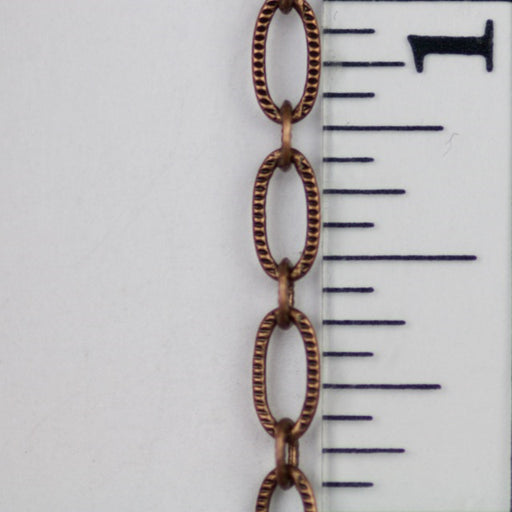 Antique Copper Ox 6x7.75mm Teardrop Link Chain by the Foot