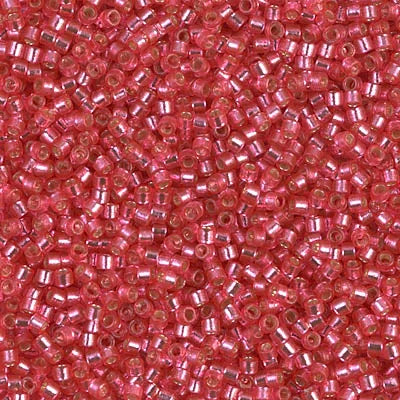 5 Grams of 11/0 Miyuki DELICA Beads - Duracoat Silverlined Dyed Hibiscus