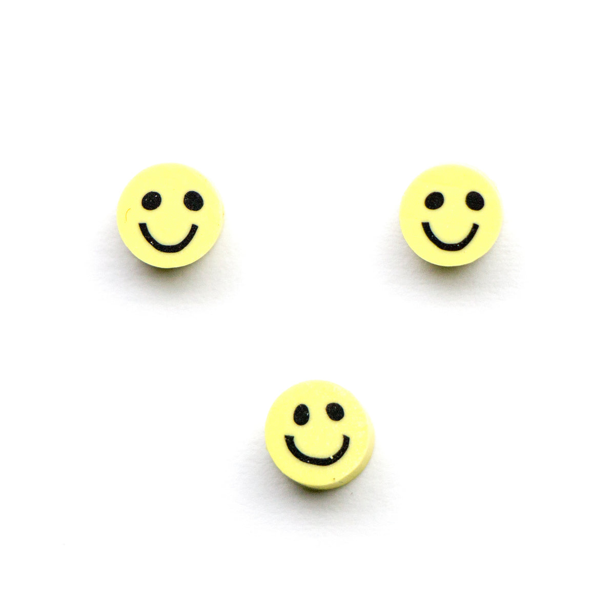 Clay Beads Yellow Smiley Face Stretchy Clear String 