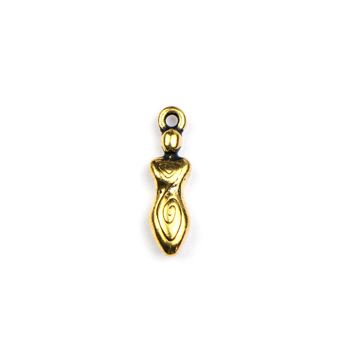 Spiral Goddess Charm - Gold Plate