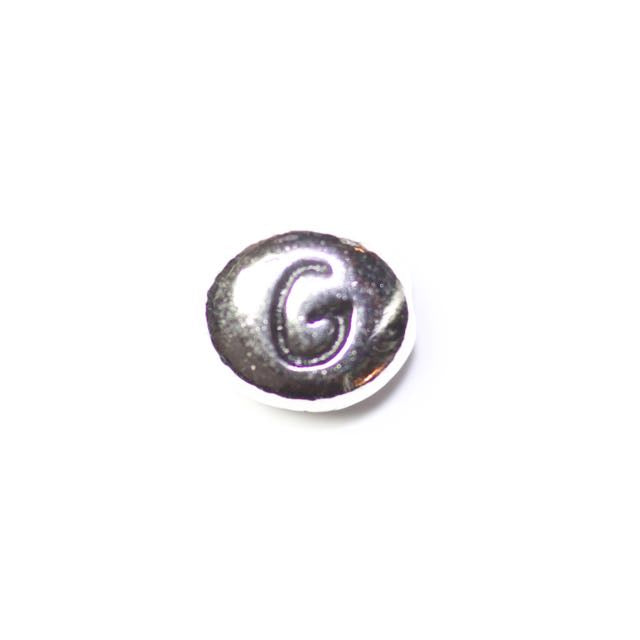 Letter "G" Bead - Antique Rhodium Plate